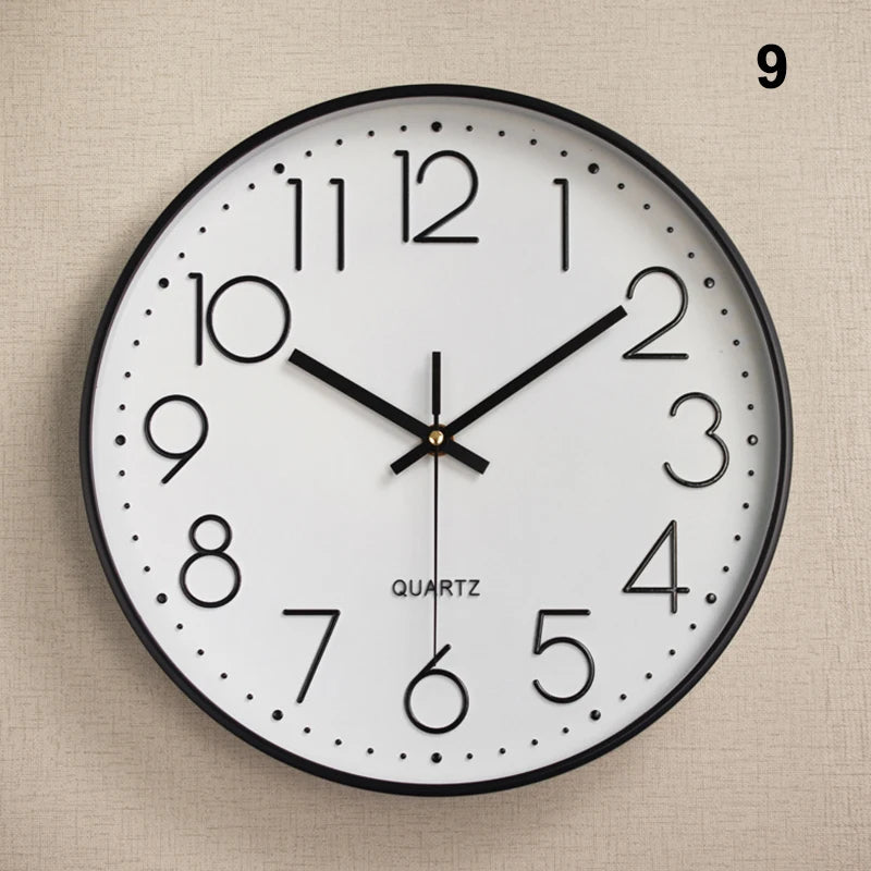Pointer Display Simple Silent Circular Wall Clock Fashionable Wall Mounted Office Bedroom Clock Home Decoration Peaceful Pleasures Health and Wellness 9