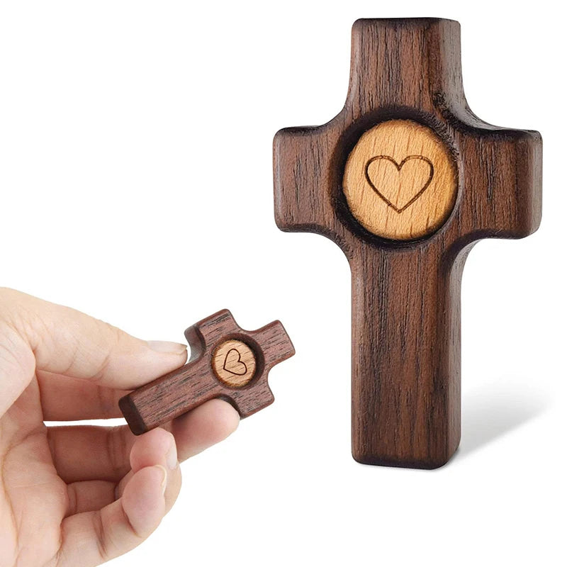 Wooden Handheld Prayer Cross | Fidget & Stress Relief Gift