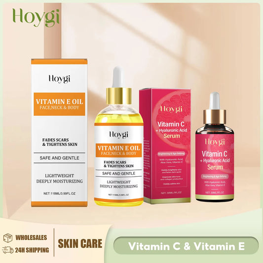 Vitamin C Serum for Face Vitamin E Essential Oil Brightening Fade Melanin Reduce Dark Spots Anti Acne Nourish Skin Care Products Peaceful Pleasures Health and Wellness