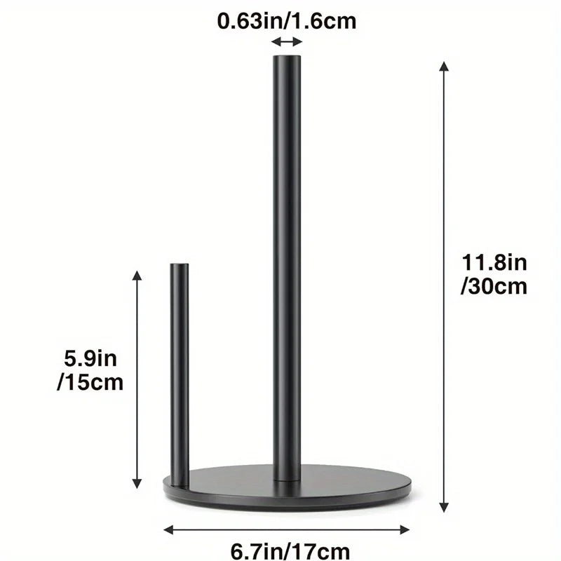 Golden Double Pole Kitchen Tissue Holder Desktop Cling Film Storage Rack Non Perforated Metal Hand Towel Roll Paper Holder New Peaceful Pleasures Health and Wellness