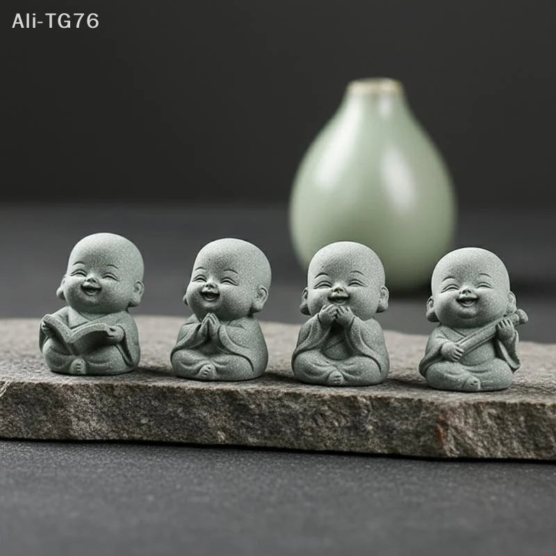Zen Monk Statues | Resin Figurines for Meditation & Home Decor