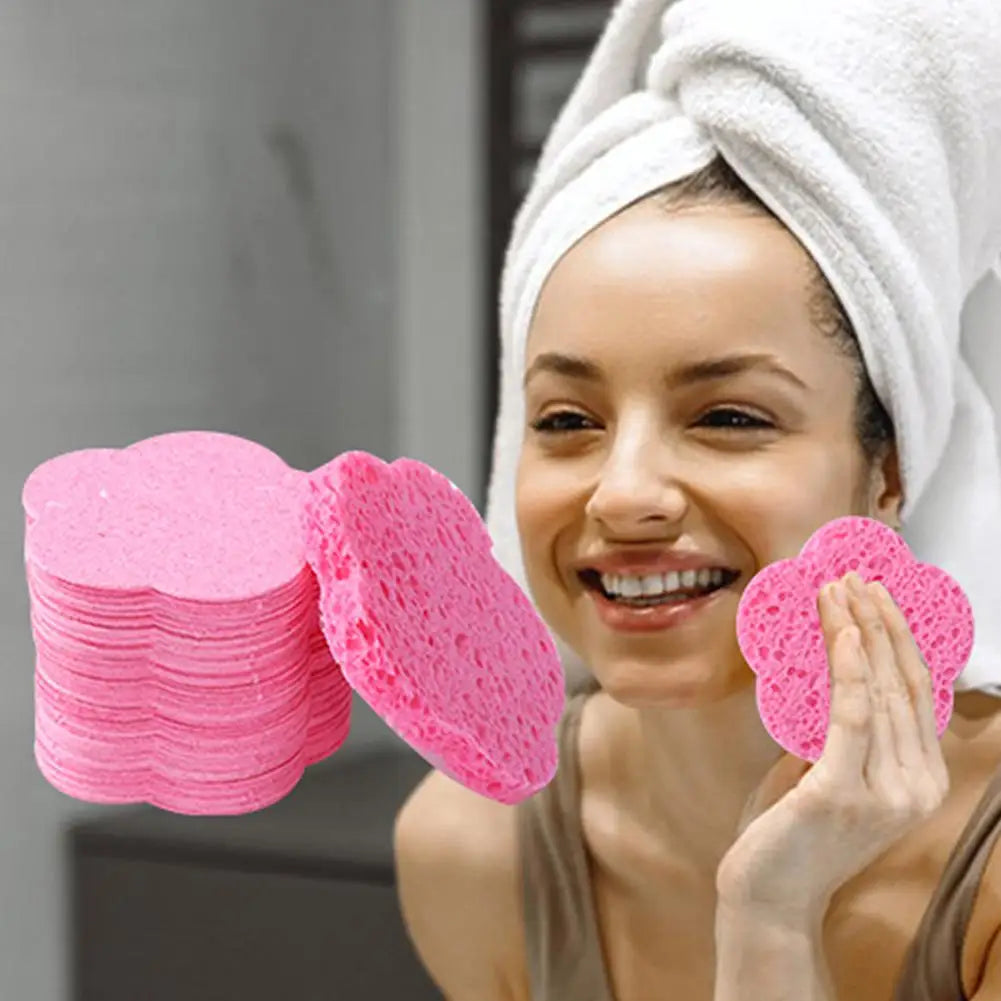 5-Pack Compressed Facial Sponges – Natural Wood Pulp Cotton Facial Cleansing Sponge Peaceful Pleasures Health and Wellness