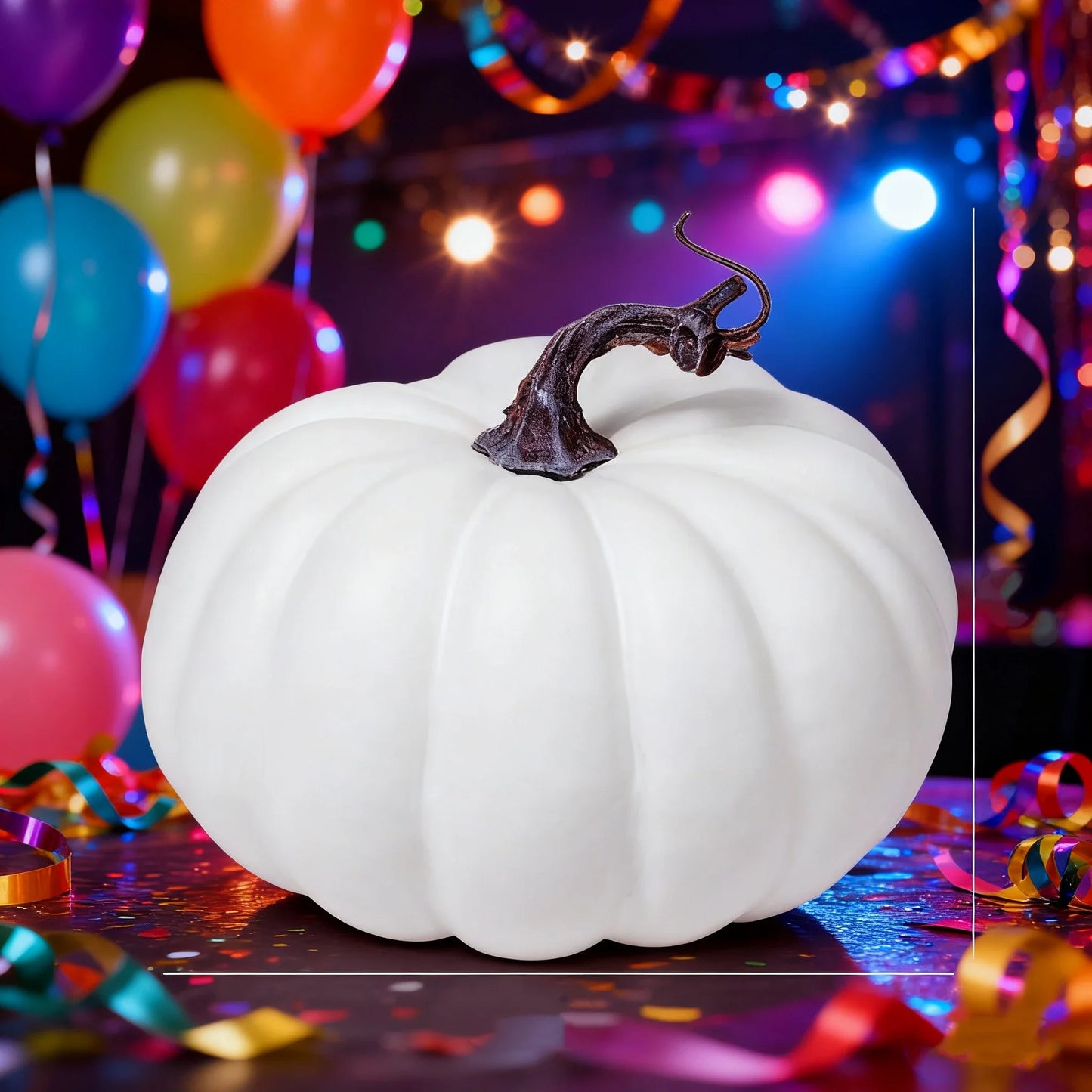 Artificial Pumpkins 17cm – Orange & White Halloween Décor