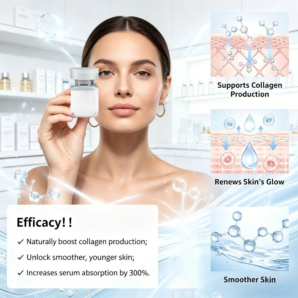 Complete Facial Care Kit 2 Tools & 6 Essence Bottles Hydrate Nourish Firm Skin Reduce Fine Lines Anti-Aging Collection Peaceful Pleasures Health and Wellness