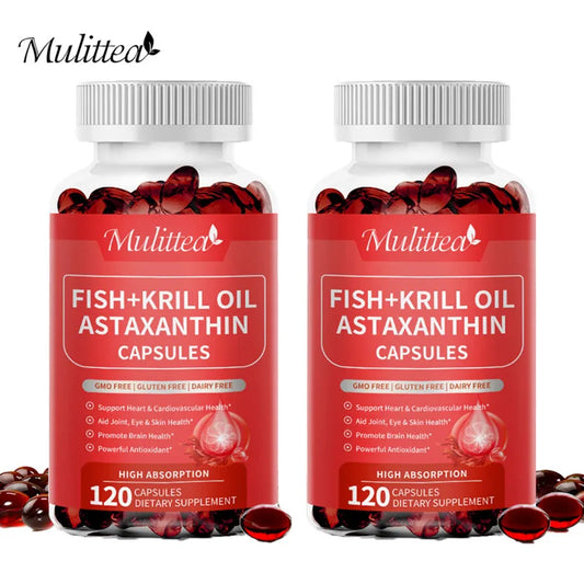 Astaxanthin Capsules – Eye, Skin, Joint & Cardiovascular Support | 120 Count Peaceful Pleasures Health and Wellness 120pcs 2bottles United States