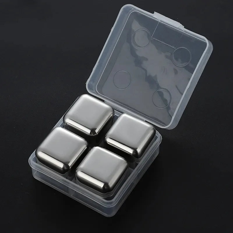 Reusable 304 Stainless Steel Ice Cubes – No Dilution Cooling