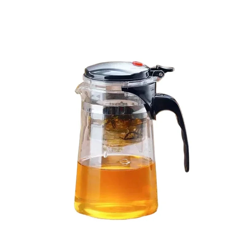 750ML Creative High Borosilicate Glass Filter Teapot with Filter Press Floating Cup Large Capacity Tea Set for Home Office Gift Peaceful Pleasures Health and Wellness