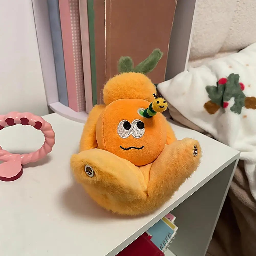 Peeled Orange Plush Keychain – Cute Stuffed Fruit Toy Gift