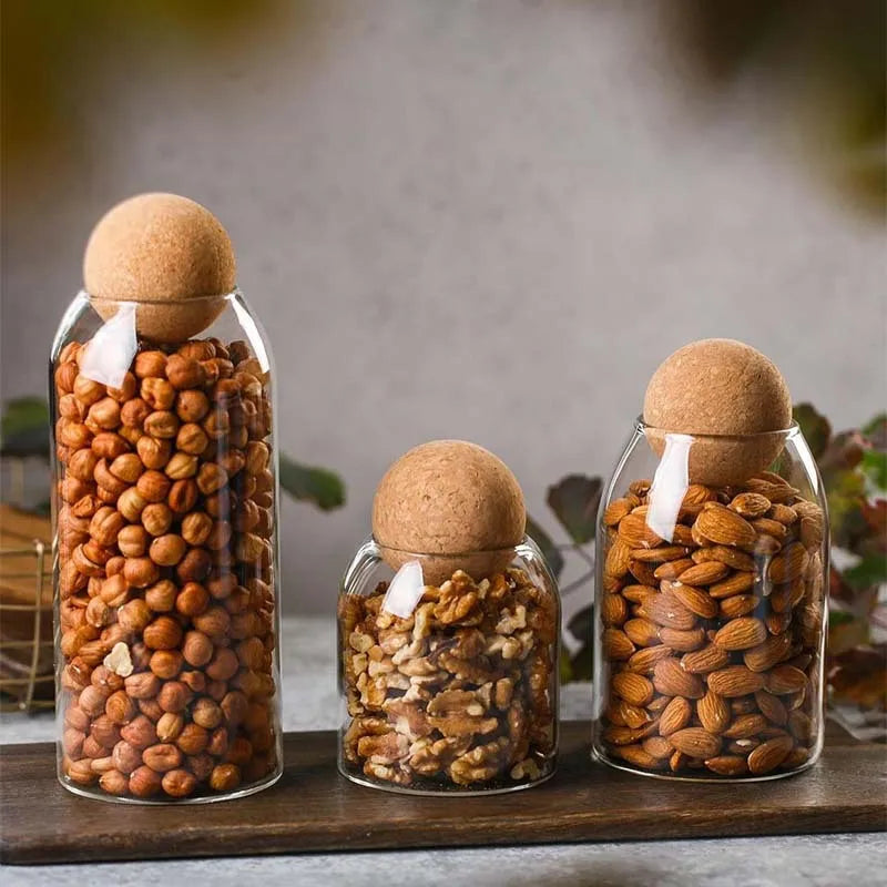 Glass Sealed Jar Kitchen Miscellaneous Grain Storage Jar Coffee Bean Transparent Glass Product Storage Jar Peaceful Pleasures Health and Wellness