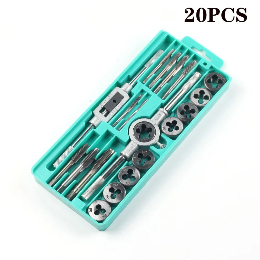 Metric Tap & Die Set 8/12/20Pc M3-M12 Thread Cutting Kit Peaceful Pleasures Health and Wellness 20pcs