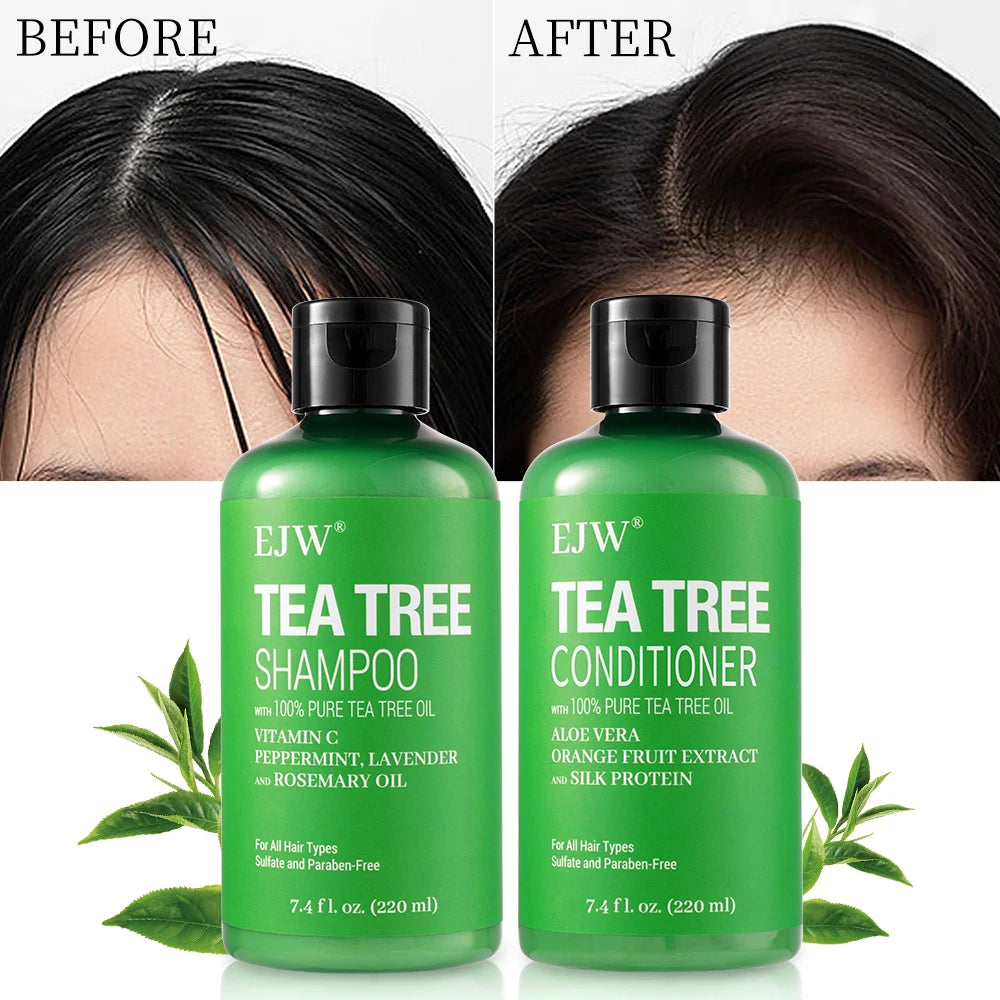 Tea Tree Oil Shampoo and Conditioner Set| Refreshes Scalp, Soothes,Cleanses Buildup, Clarifying for Oily Hair|Pure Tea Tree Peaceful Pleasures Health and Wellness