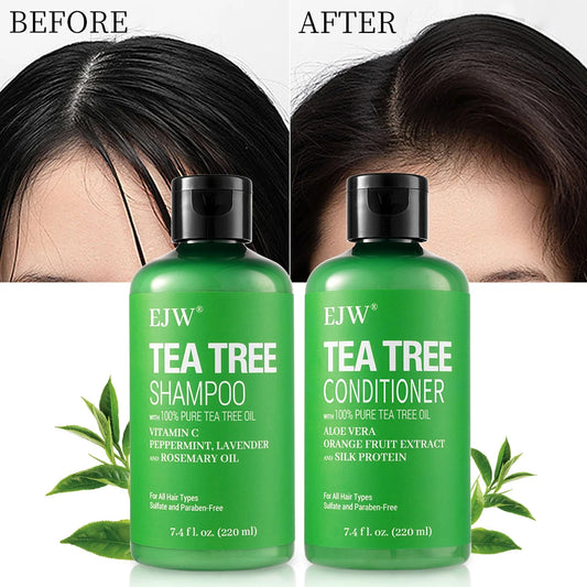Tea Tree Oil Shampoo and Conditioner Set| Refreshes Scalp, Soothes,Cleanses Buildup, Clarifying for Oily Hair|Pure Tea Tree Peaceful Pleasures Health and Wellness