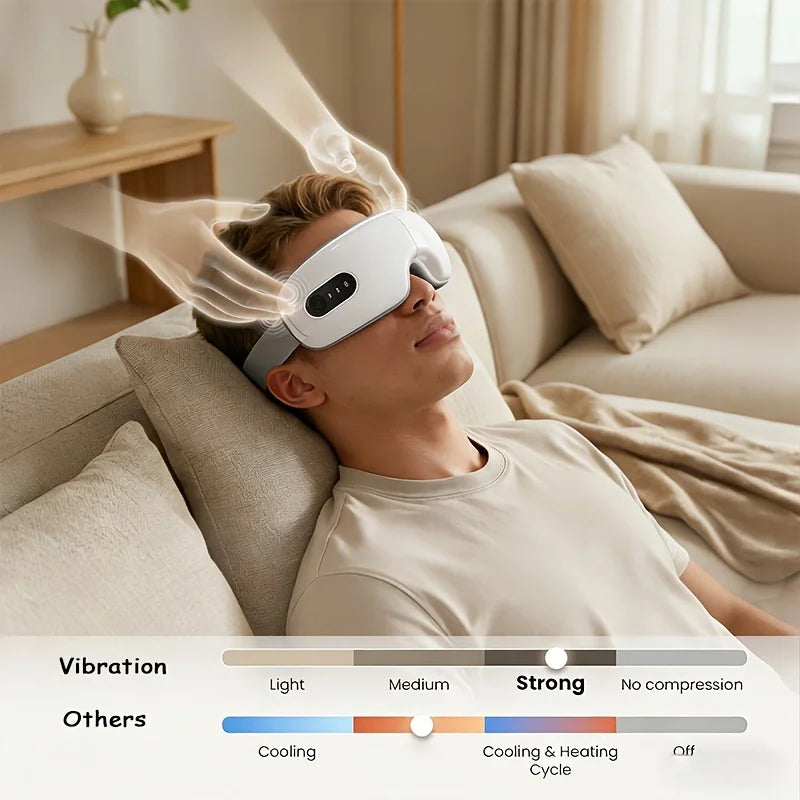 Multifunctional Eye Massager, Eye Care Device, Eye Protection Device Eye Relaxation and Massage. Targeted Massage of Eye Acupuncture Points, 5 Modes to Choose From, with Vibration Function. Foldable, with Adjustable Loose Str Peaceful Pleasures Health and Wellness