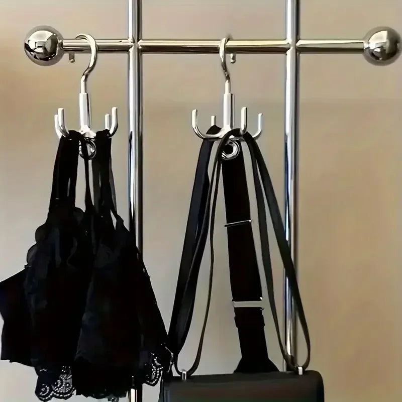 1/2 Pcs Four-claw Rotatable Hook Wardrobe Hanging Bag Belt Scarf Hat Storage Artifact Multifunctional Hanging Rack Storage Rack Peaceful Pleasures Health and Wellness