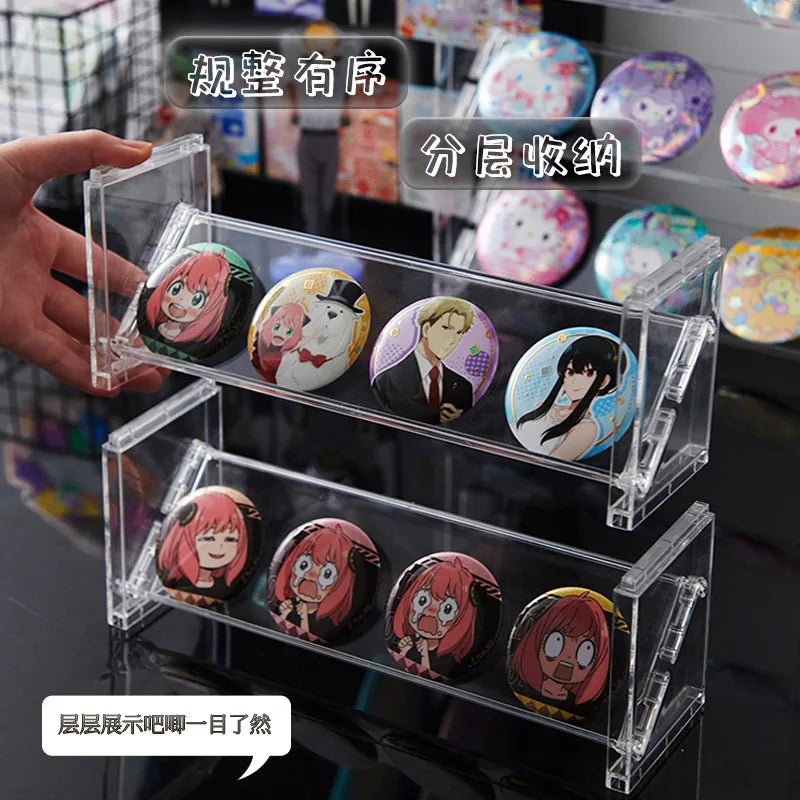Stackable Anime Badge Display Case - Transparent Multi-Layer Merch Collectible Organizer for Pins & Accessories Storage Peaceful Pleasures Health and Wellness