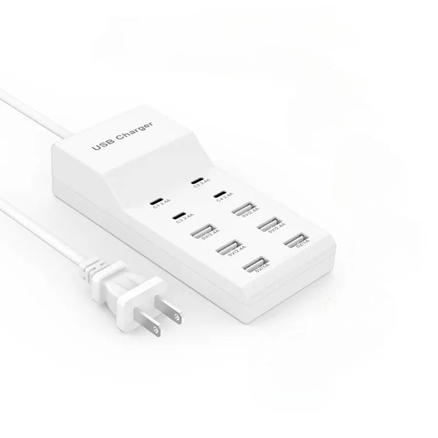 10-Port USB Charging Station 50W Fast Charger EU/UK/US Plug