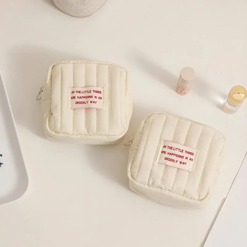 Mini Square Cosmetic Bag – Korean Style Lipstick & Essentials Pouch