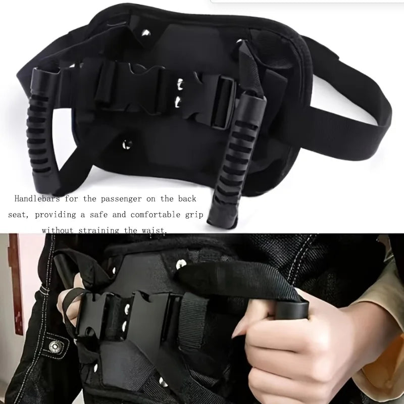 Motorcycle Handrail Motorcycle Rear Seat Passenger Safety Grip Frame Electric Vehicle Rear Seat Waist-buckling Safety Handrail Peaceful Pleasures Health and Wellness