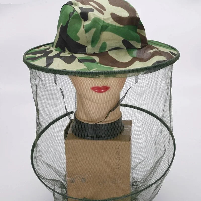 Head Face Protection Veil Mask Hat Bee Bug Insect Anti-mosquito Safety Prevention Head Net Camouflage Beekeeping Hat Peaceful Pleasures Health and Wellness