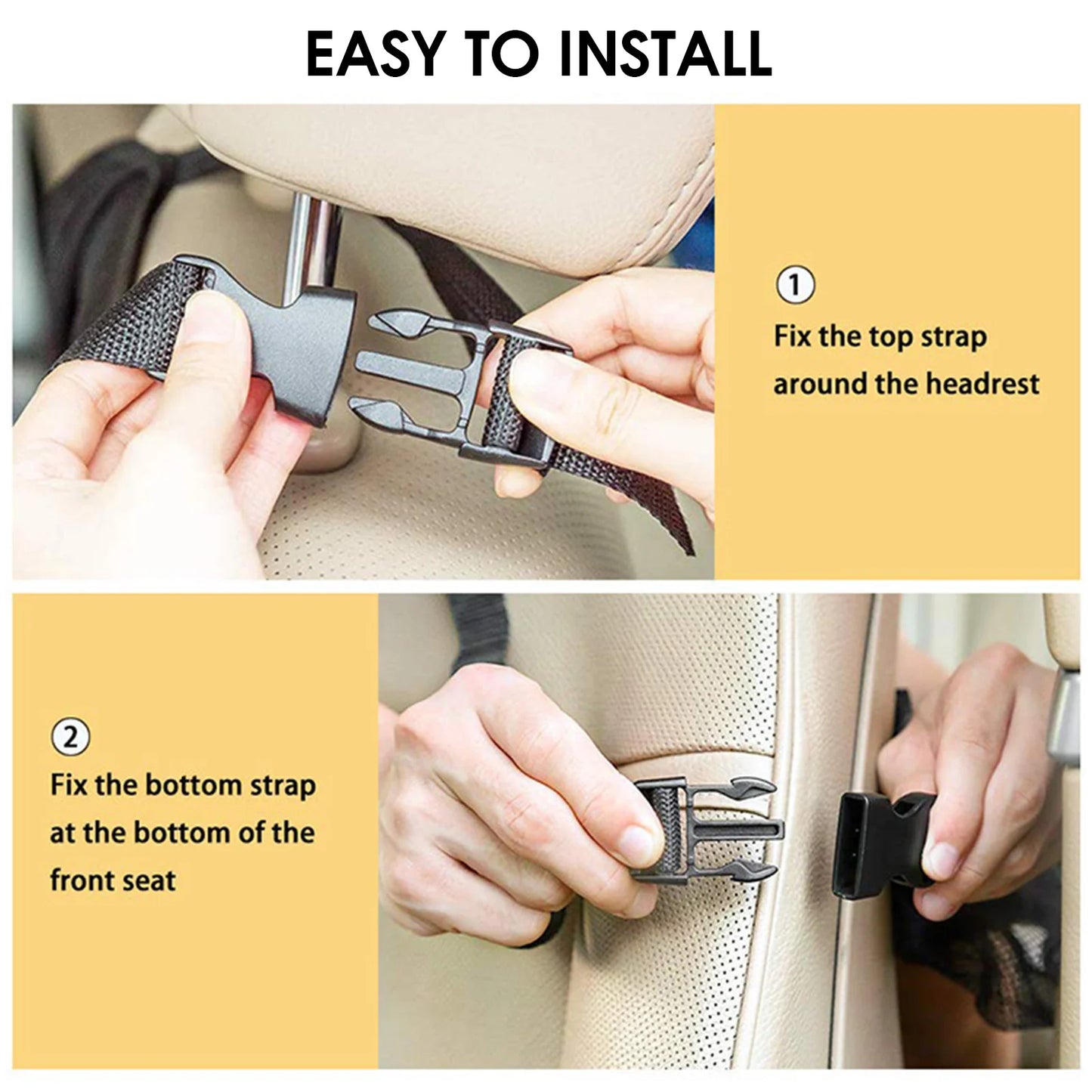Car Backseat Organizer with Tablet Holder Waterproof Easy to Clean Car Seat Storage Bag for Car Travel Accessories Peaceful Pleasures Health and Wellness
