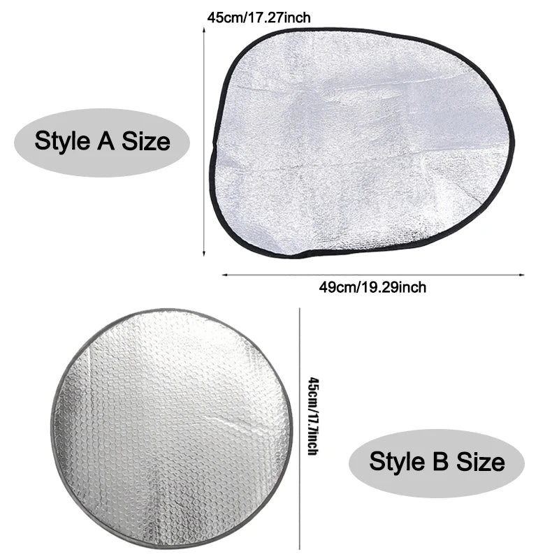 Car Steering Wheel Sun Shade Double Thick Sun Protection Foldable Anti-uv Sunscreen Car Supplies Car Steering Wheel Cover Silver Peaceful Pleasures Health and Wellness