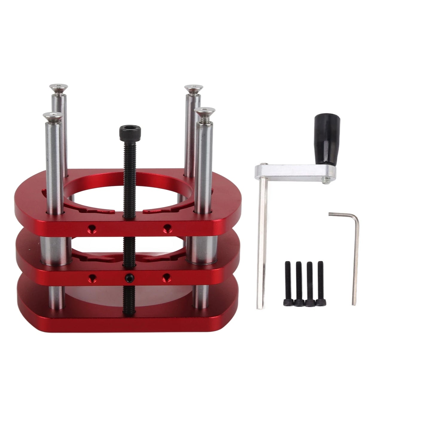 Router Table Lift System Anti Rust Router Lift Base Firm Clamping High Strength with Crank Handle for Small Trimming Machines Peaceful Pleasures Health and Wellness red