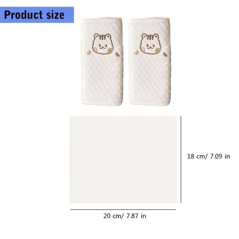 Car Seat Belt Cover Pad | Soft Cotton Animal Pattern Cushion