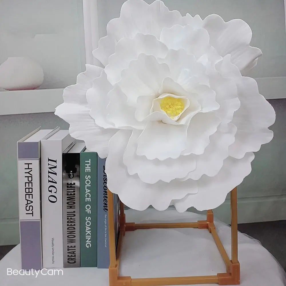 New 50CM PE Foam Rose Flower Photo Props Giant Peony False Flower Wedding Decoration Stage Party Supply Background Wall Peaceful Pleasures Health and Wellness