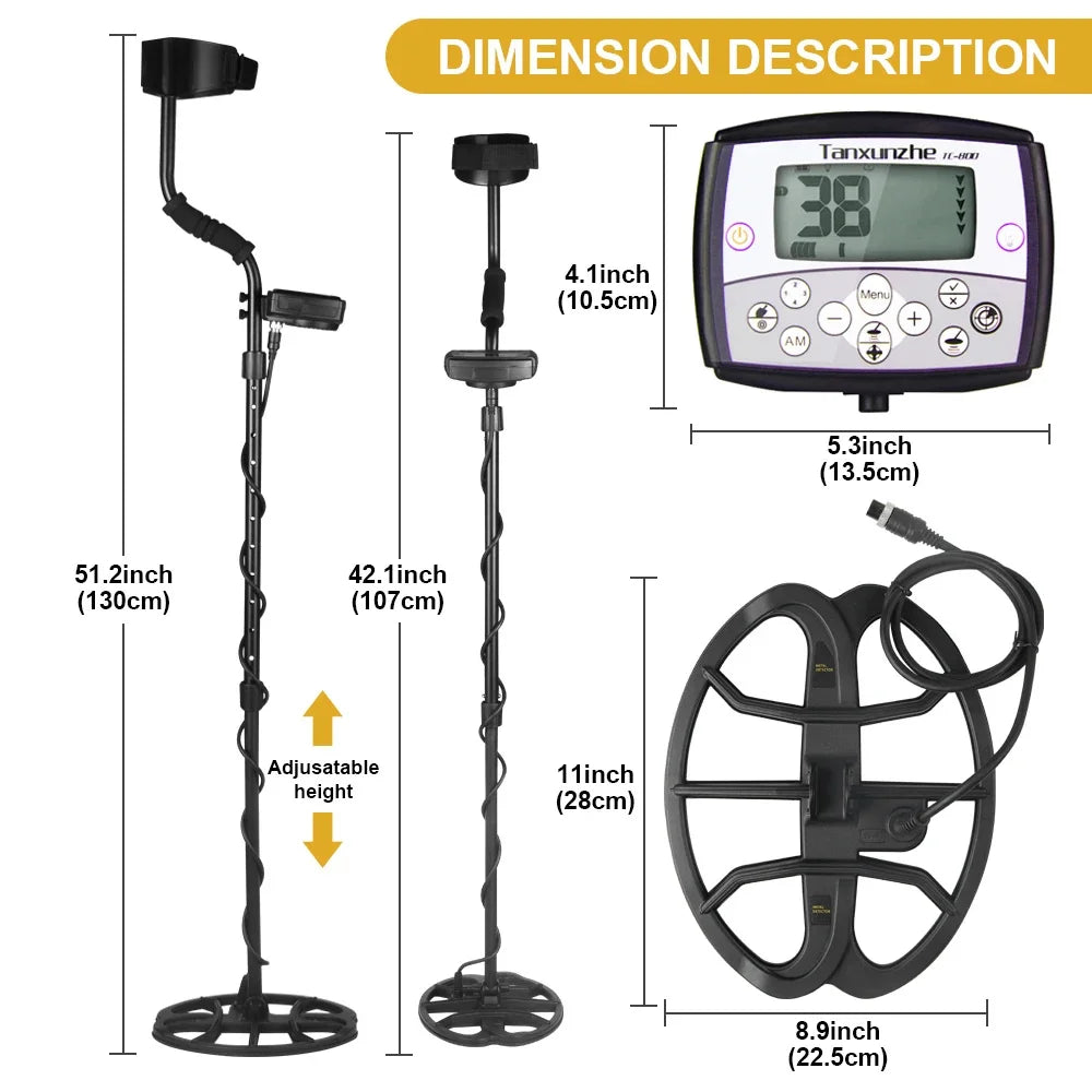 TC-800 Metal Detector Professional High sensitivity Gold Detector Treasure With Single frequency technology Peaceful Pleasures Health and Wellness