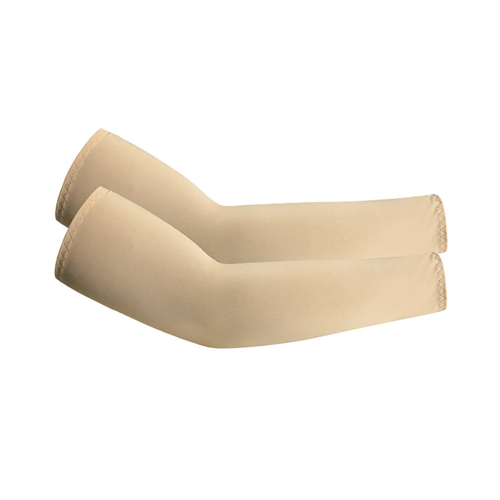 Cycling Sun Protection Ice Silk Sleeves Comfortable Breathable and UV-resistant Arm Protection Sleeves for Outdoor Cycling Peaceful Pleasures Health and Wellness Skin color-1 pair