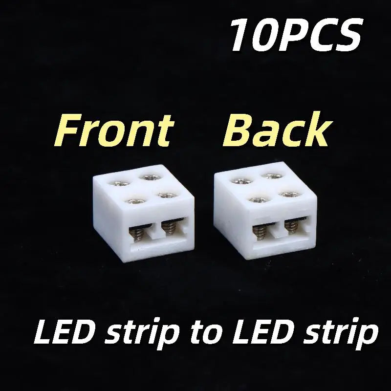 8mm 2-Pin Solder-Free LED Strip Connectors – Screw Fix 2/10Pcs
