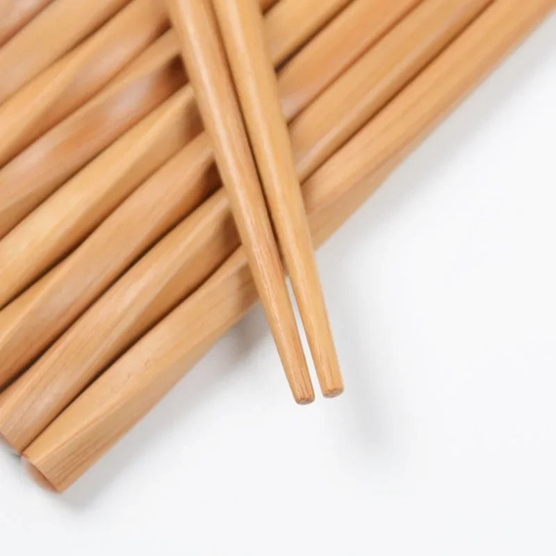 Natural Bamboo Chopsticks – Handmade Non-Slip Reusable Wavy Wood Sushi Chopsticks | 1 Pair or 5 Pairs