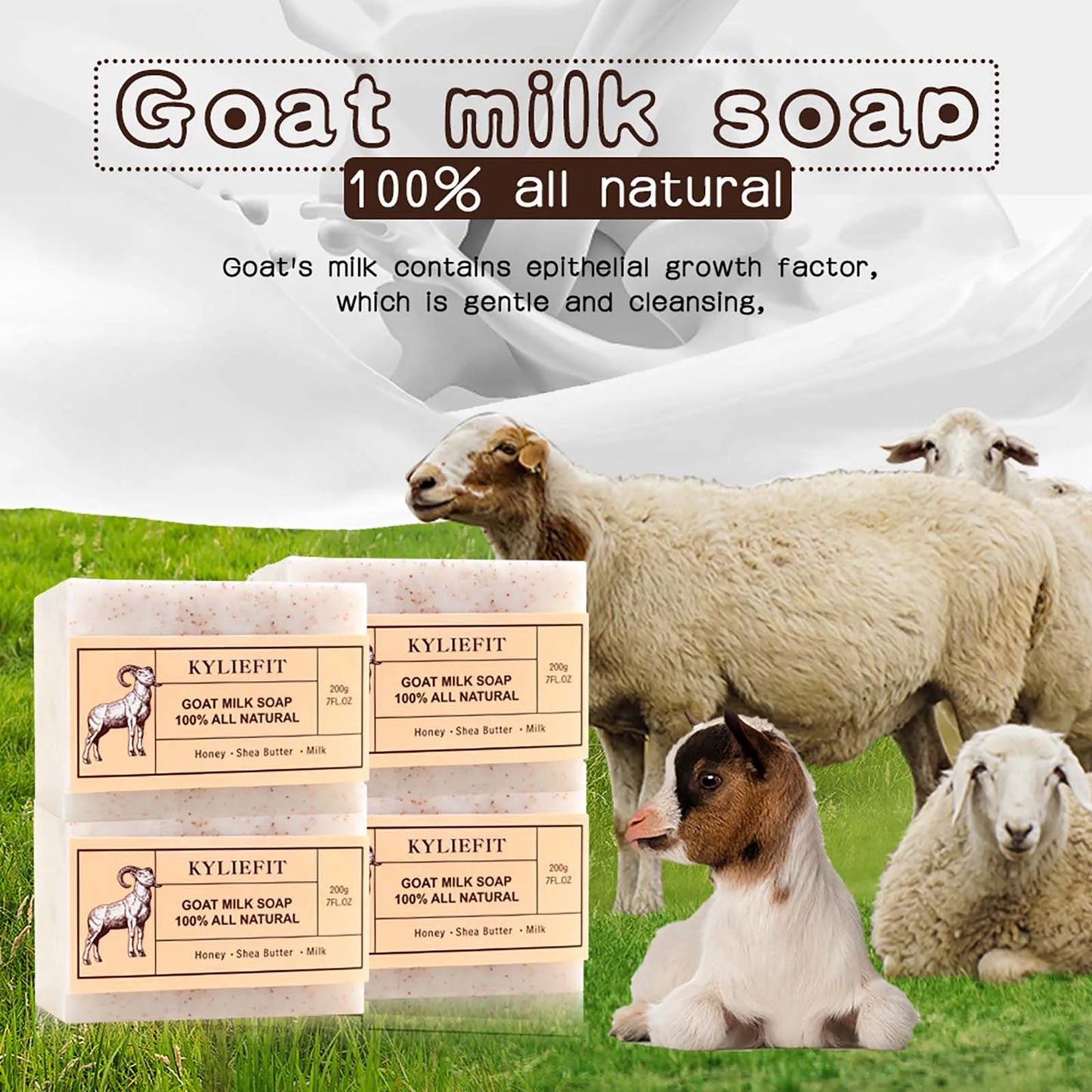 AILKE Organic Goat Milk Soap Bar | Honey & Shea Butter
