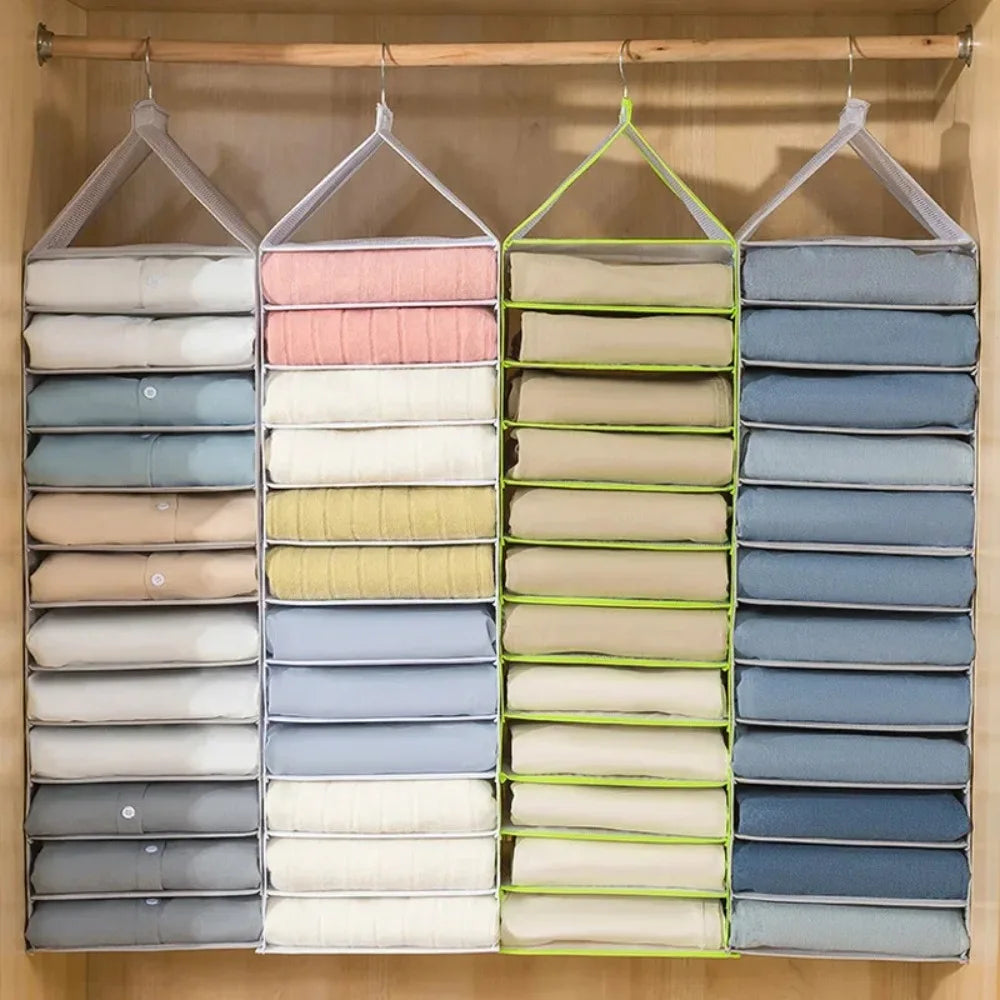 Hanging Wardrobe Clothing Storage Bag Jeans Shirt Storage Rack Hanging Closet Storage Bag Foldable Clothes Organizer bedroom Peaceful Pleasures Health and Wellness