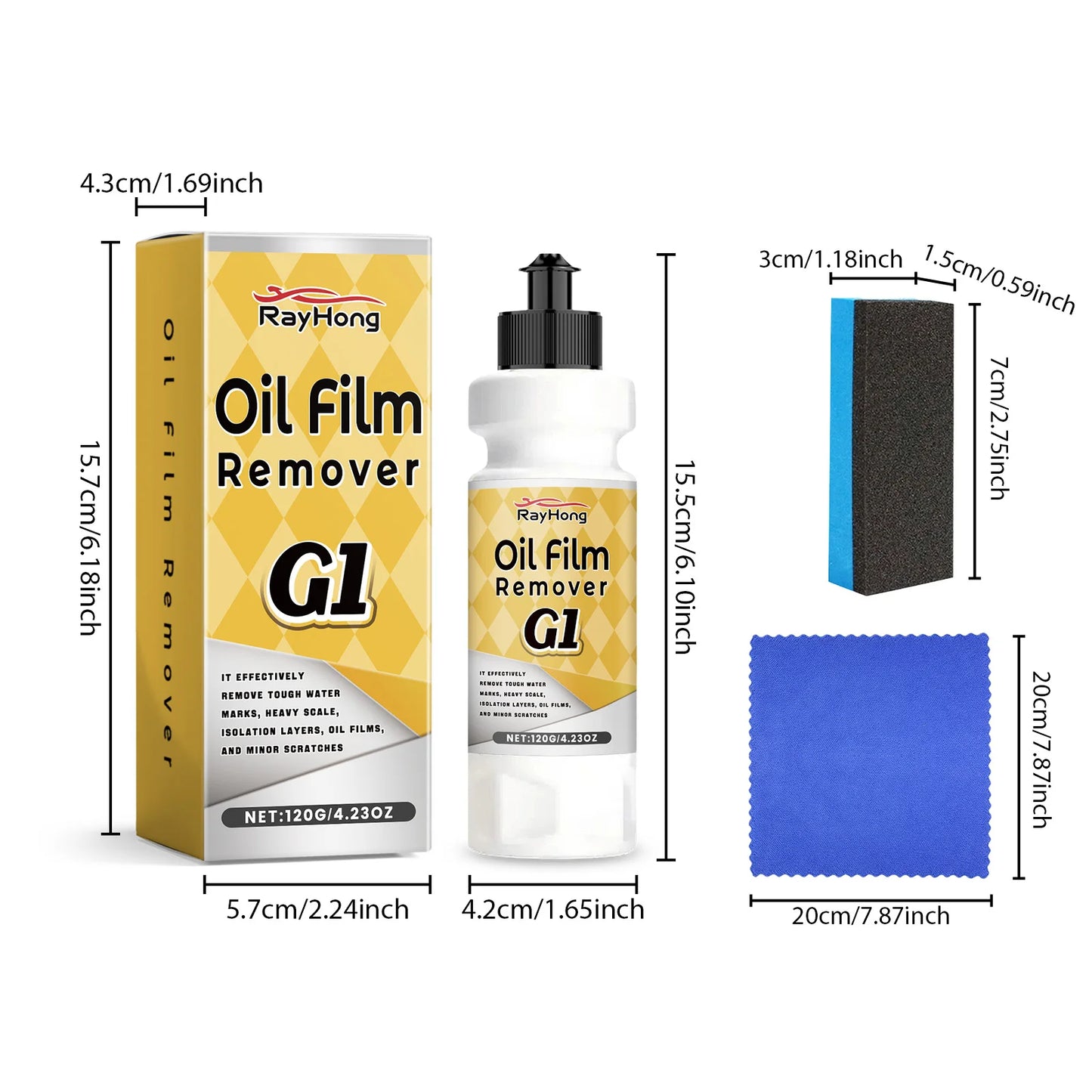 RayHong Windshield Oil Film Remover Kit | Rain Repellent