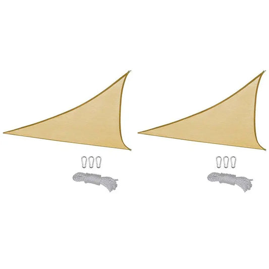 Triangular Shade Sail 1x1x1m 2-Pack | UV Block Outdoor Outdoor Shade Sail Peaceful Pleasures Health and Wellness Yellow 1 1 1 Meter