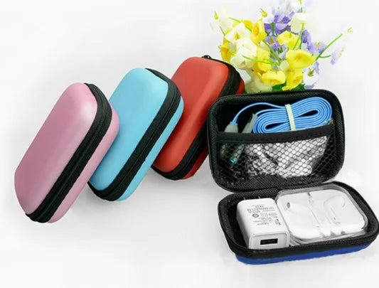 Organizing Storage Bag for Data Cable Phone Charger Headphone - Zipper Change Bag - Home Office Essential Peaceful Pleasures Health and Wellness one Random Color M