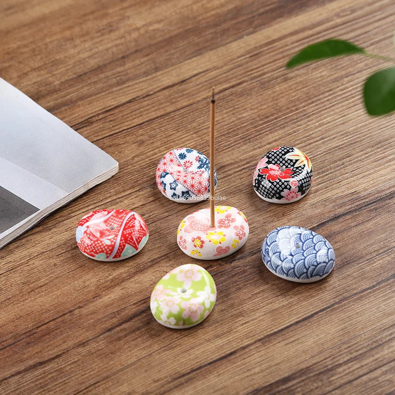 Cherry Blossom Incense Burner Home Ceramic Decor Stick Holder Aromatherapy Censer Office Teahouse Ornament Home Decor 방향제 Peaceful Pleasures Health and Wellness