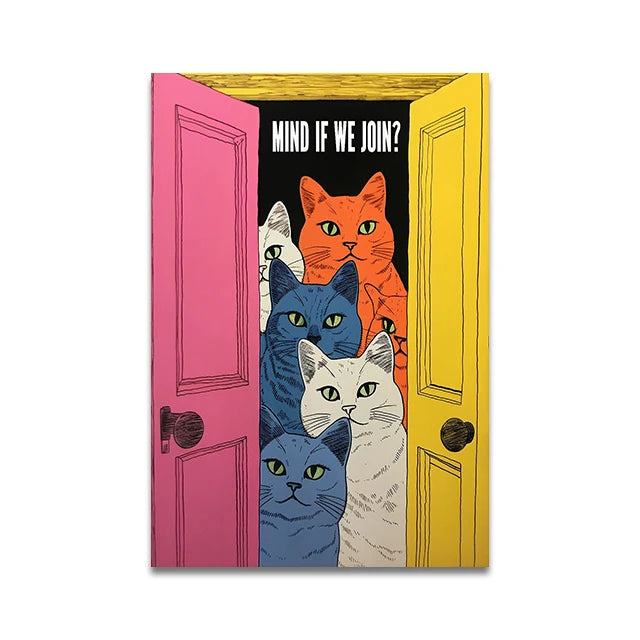 Are You Pooping Funny Cat Canvas Print Poster Whimsical Animal Abstract Art Prints Wash Room Bathroom Wall Art Home Decor Poster Peaceful Pleasures Health and Wellness