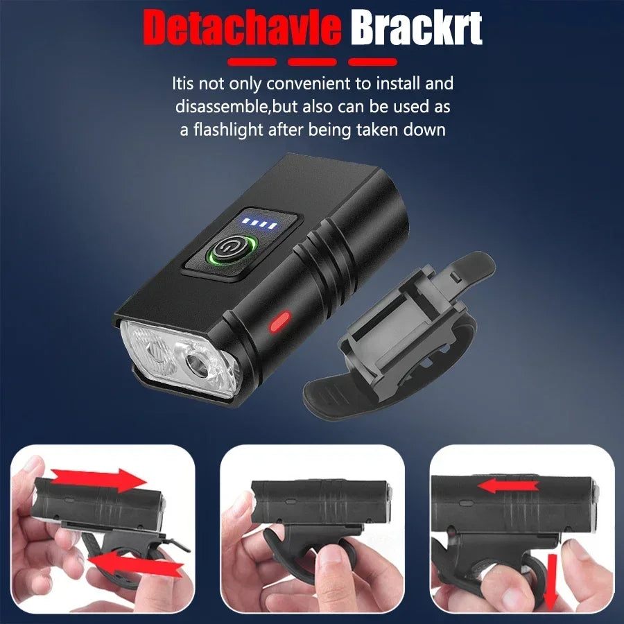 ZHIYU 1000LM T6 LED USB Rechargeable Bike Headlight 6 Modes