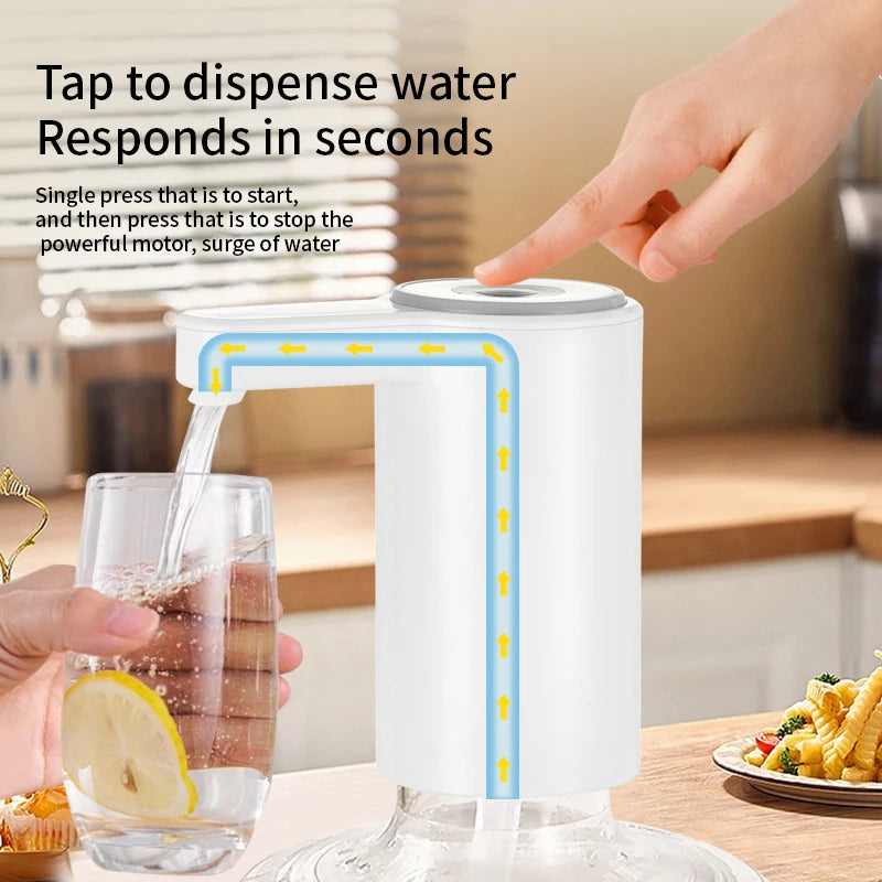 Hot Sale 1200mah Food grade Water dispenser pump Portable USB Rechargeable Water Dispenser Desktop Mini Electric Water Dispenser Peaceful Pleasures Health and Wellness