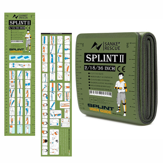 First Aid Splint 18-36" X 4.3" Green-Gray Orange-Blue Keep Bones in Position Peaceful Pleasures Health and Wellness