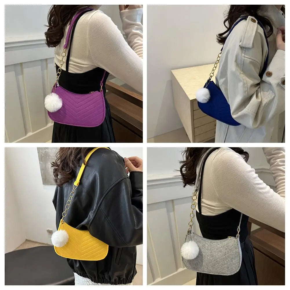 Mini Felt Saddle Bag – Women's Shoulder & Underarm Handbag