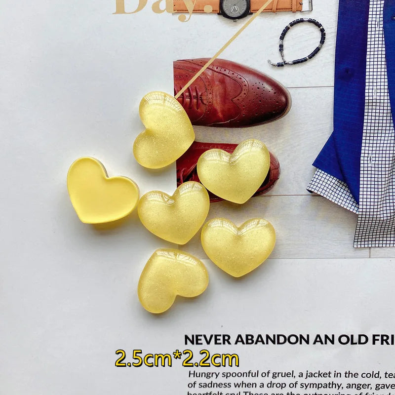 6-Pack Glitter Heart Fridge Magnets | Colorful Home Decor