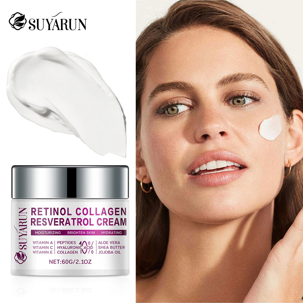 SUYARUN Retinol Resveratrol Anti-Aging Face Cream - Hydrating Night Moisturizer for Wrinkles, Firming & Brightening Skin Care. Peaceful Pleasures Health and Wellness