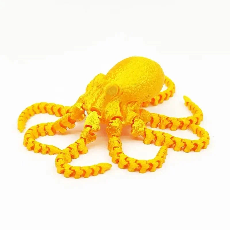 New 19CM 3D Printed Octopus Figurine with Flexible Joints For Home Office Desk Decor Ocean Animal Table Ornament Ideal Gift Toy Peaceful Pleasures Health and Wellness