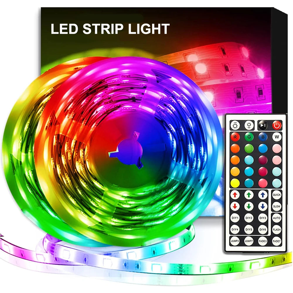 RGB LED Strip Lights 1–20M USB Remote | Room & TV Backlight