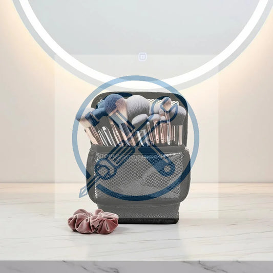 Foldable Net Zipper Makeup Brush Bag | Stand-Up Cosmetic Organizer Makeup Brush Bag Peaceful Pleasures Health and Wellness