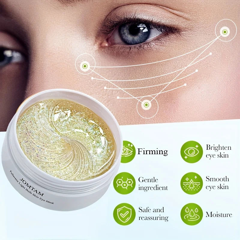 60pcs(30 pairs) Fullerene Light Bulb Muscle Dazzling Eye Mask, Hydrating And Moisturizing Eye Mask Firming And Moisturizing Eye Peaceful Pleasures Health and Wellness