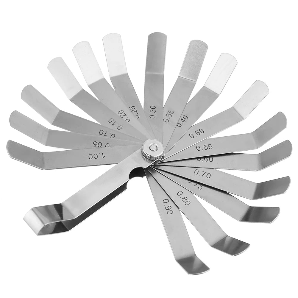 Curved Gauge Feeler Gauge Stainless Steel Curved Feeler Gauge Ruler Welding Inspection Tool 0.05-1.00mm Feeler Measuring Tool Peaceful Pleasures Health and Wellness A